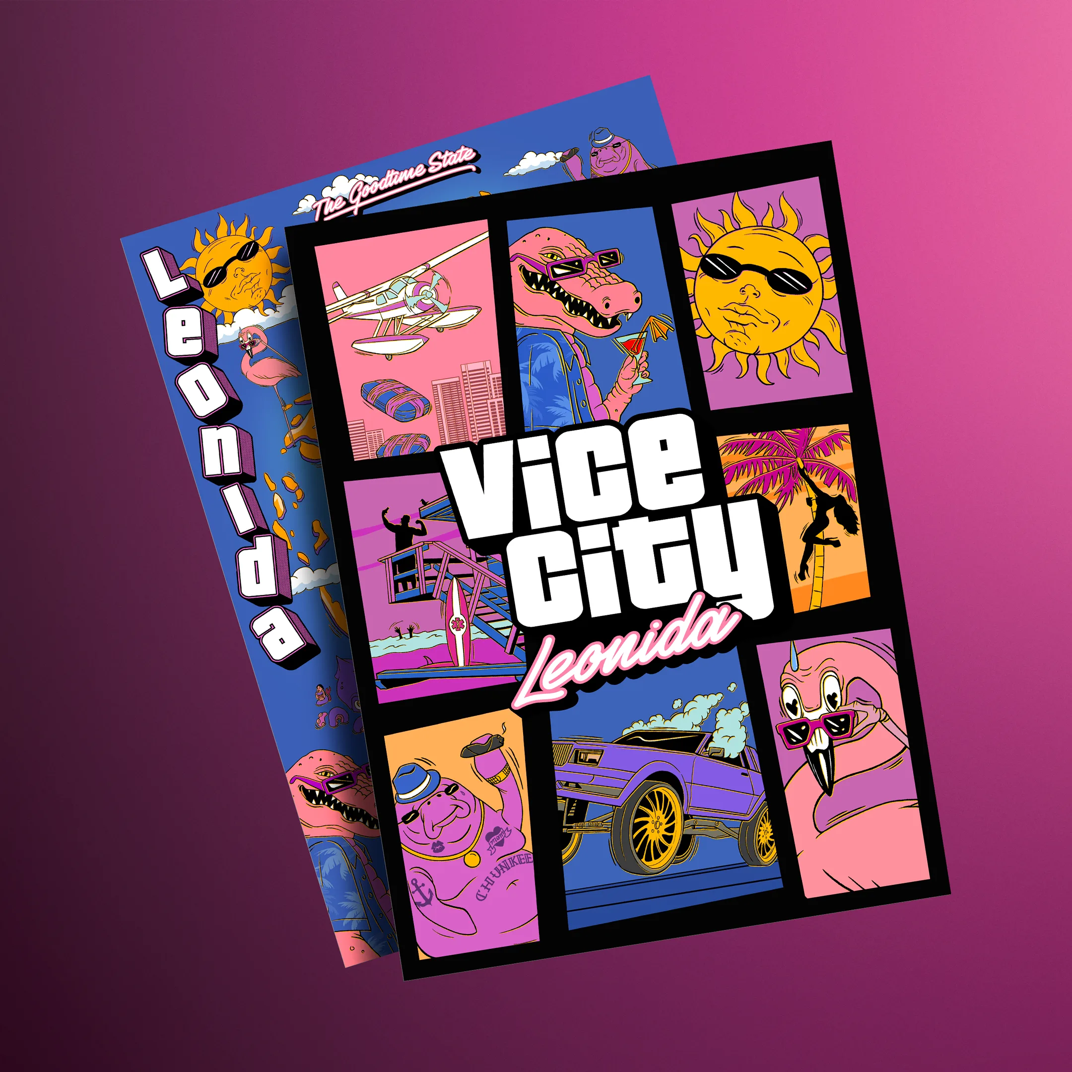 GTA 6 Collector's Edition hatıra posterinin arka yüzündeki Leonida haritası
