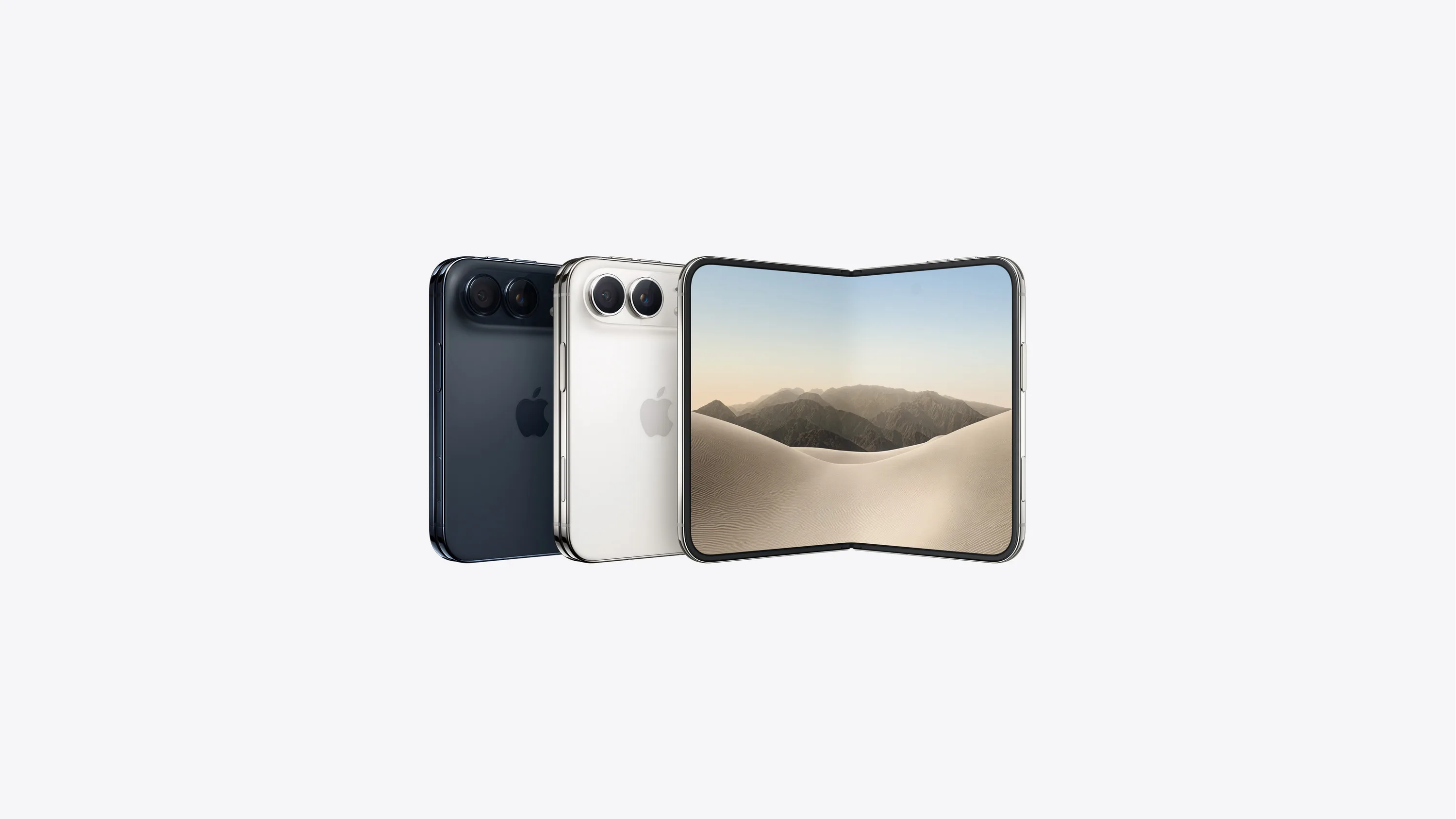 iPhone Duo, gece rengi ve yıldız rengi seçenekleriyle, biri açık halde
