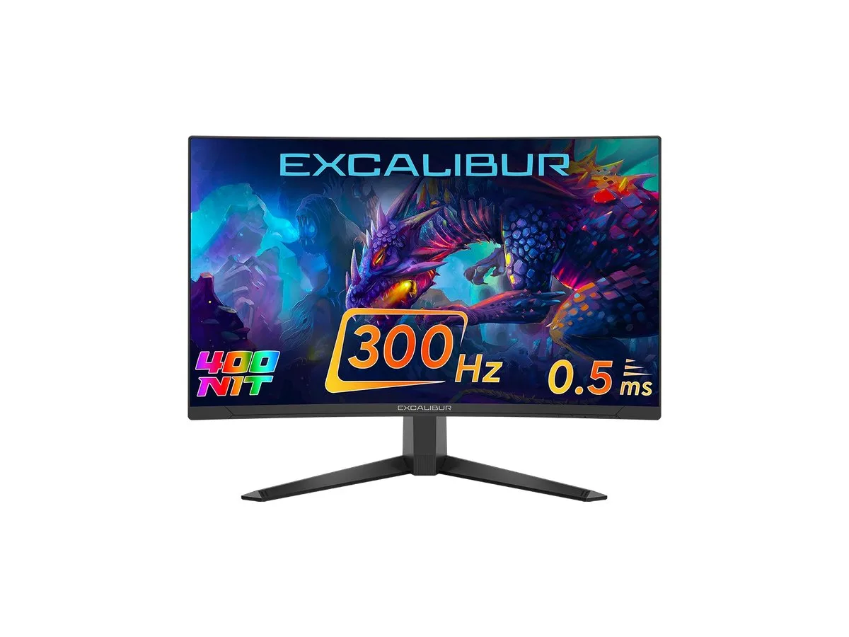 Casper Excalibur 27 inç 300 Hz oyuncu monitörü, ekranda ejderha görseli