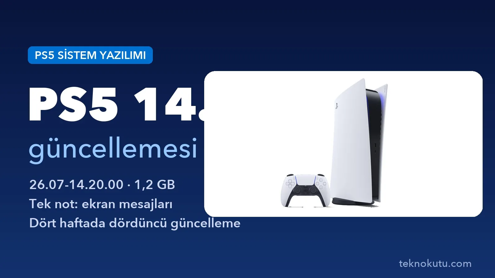 PS5 14.20 güncellemesi için Teknokutu tasarımı kapak görseli