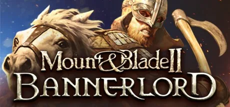 Mount and Blade II Bannerlord Steam kapak görseli: Vikingvari miğferli savaşçı ve at