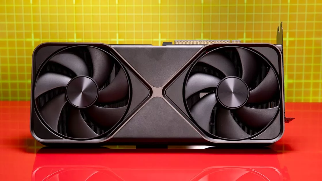 A modern and artistic representation highlighting the GeForce RTX 5090 scam and Micro Center incident, featuring futuristic technology themes and cautionary elements.