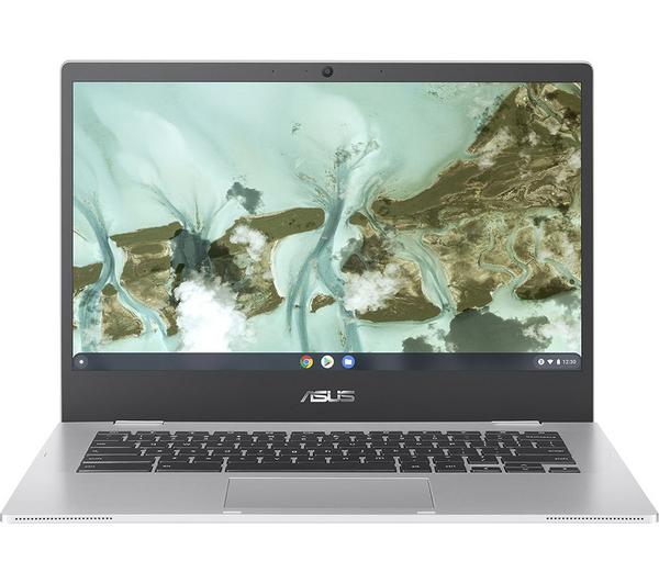 High-quality modern aesthetic visual of ASUS Chromebook CX14 and CX15 in a stylish workspace.