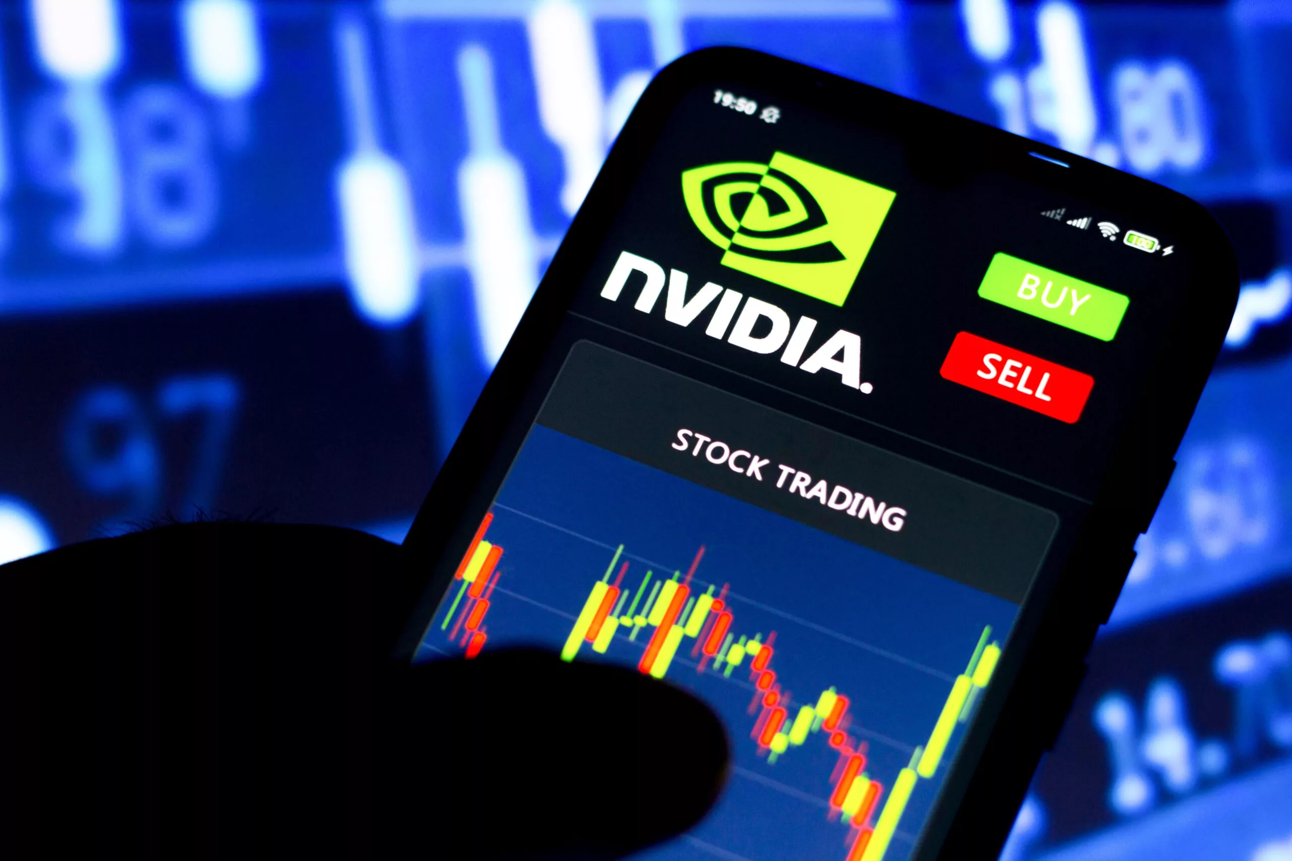 A modern visual representation of NVIDIA stocks increasing, featuring earnings analysis and engaging design elements.
