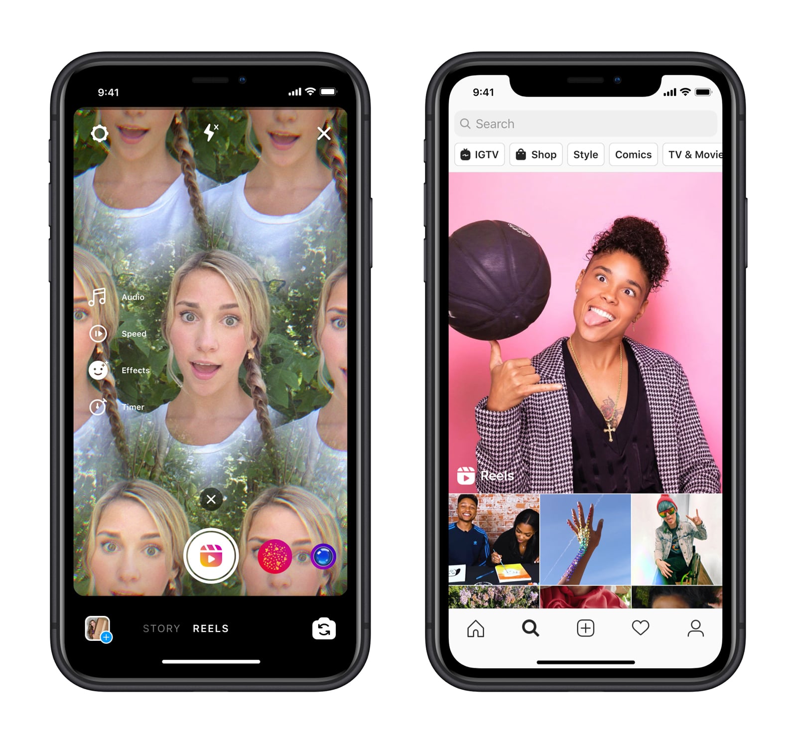 A modern and aesthetic illustration representing Instagram Reels and user dissatisfaction, featuring smartphone screens and social media elements.