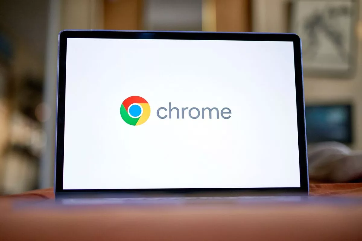 Modern digital artwork representing Google Chrome sales and Yahoo's future plans, showcasing high-tech elements and a creative design.