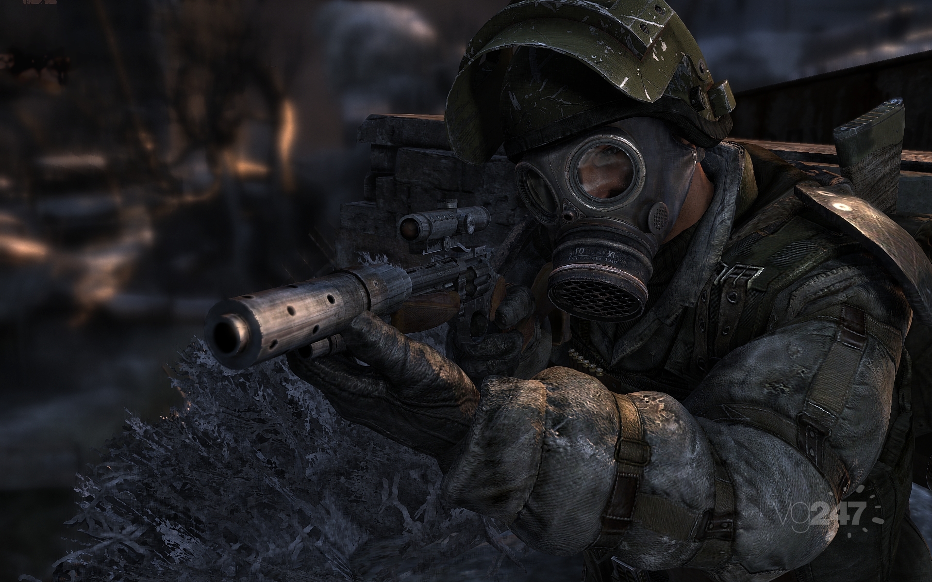 Aesthetic representation of the Metro game series showcasing collaboration between 4A Games and Dmitry Glukhovsky, featuring a post-apocalyptic underground scene.
