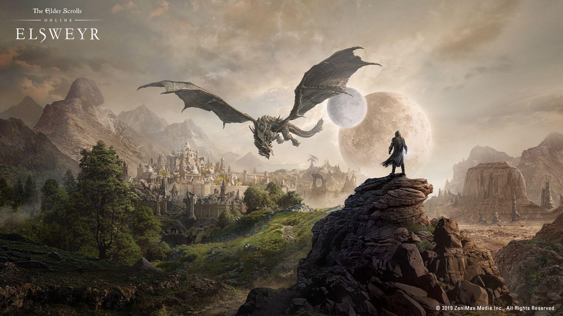 A vibrant and modern illustration representing Elder Scrolls Online and its latest content, showcasing fantasy elements and adventure.
