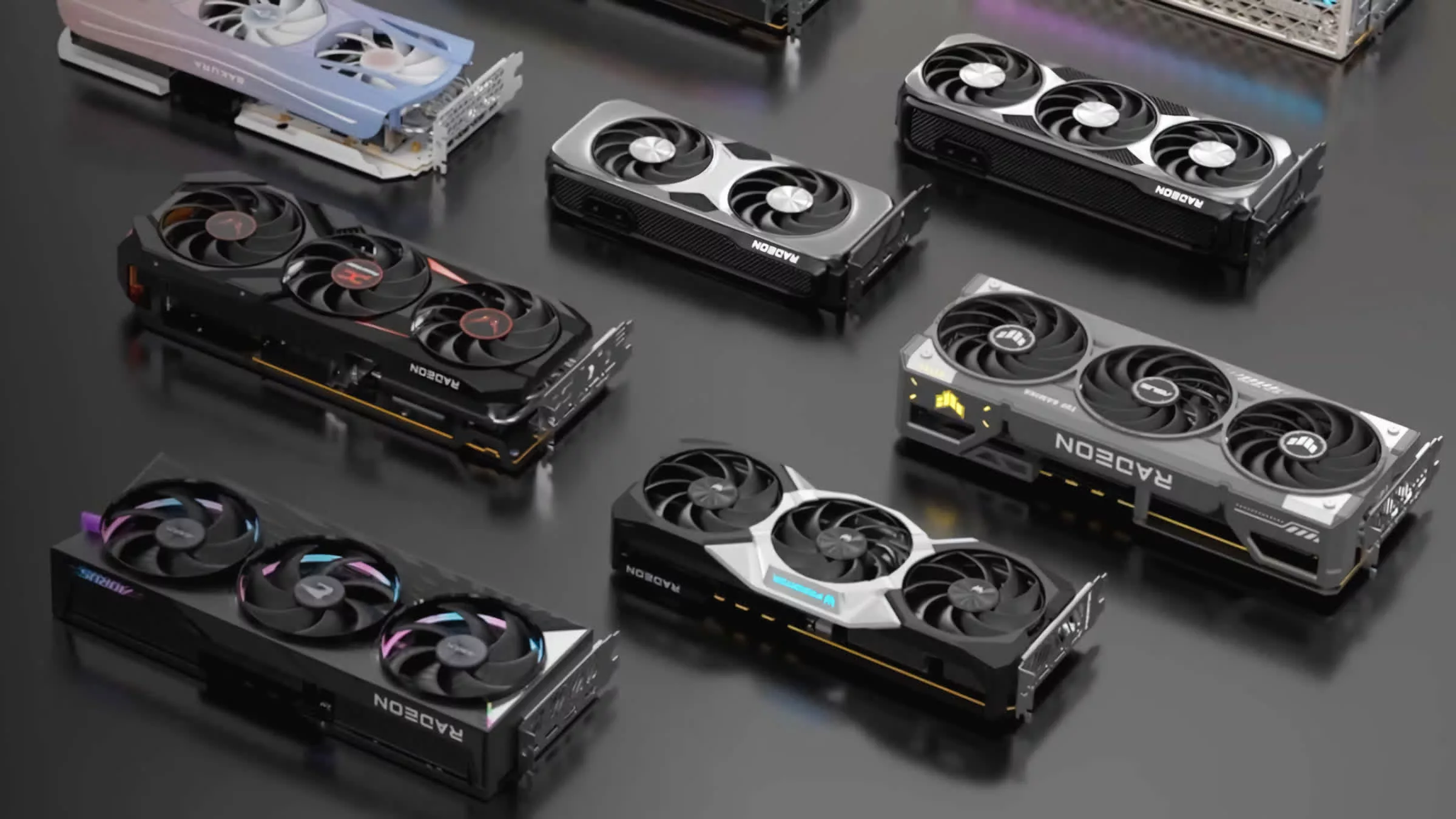 Modern visual representation of the AMD Radeon RX 9060 XT graphics card showcasing its technological and aesthetic features.