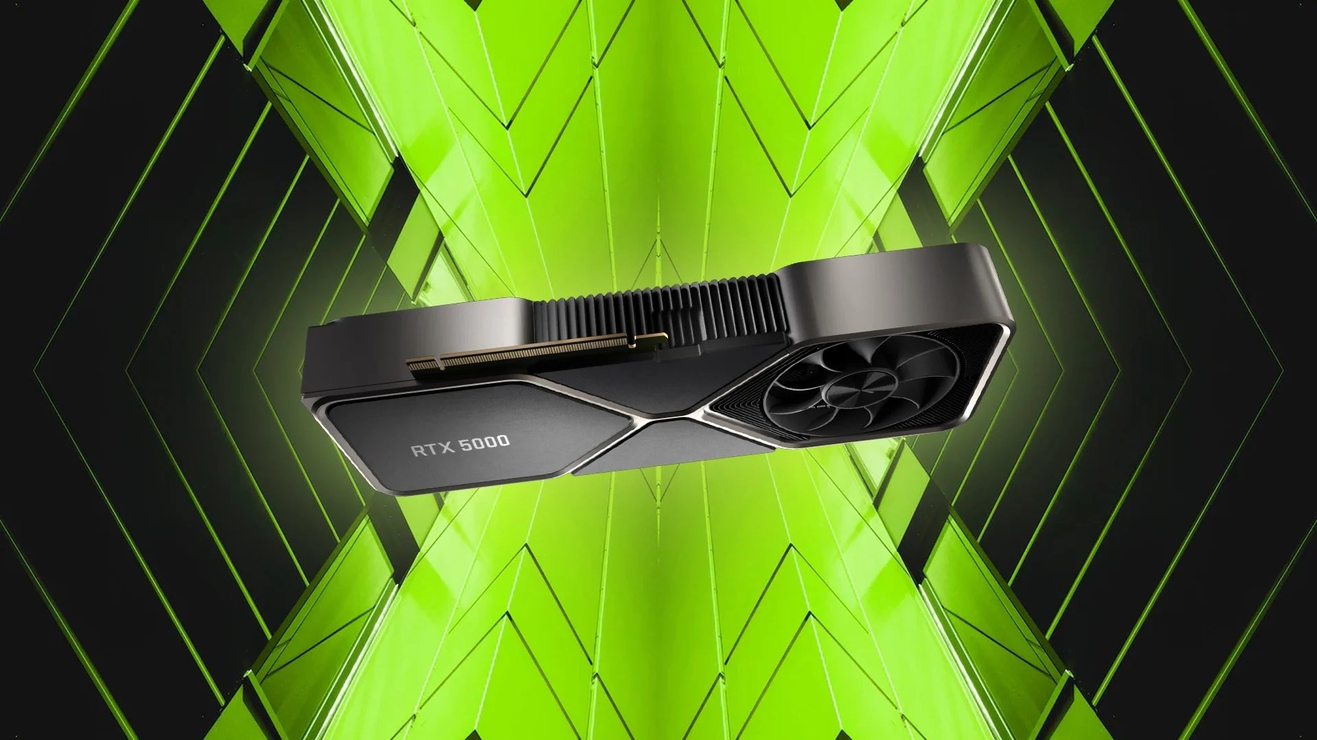 Artistic representation of Nvidia's RTX 50 series graphics cards at CES 2025, showcasing advanced technology and design.