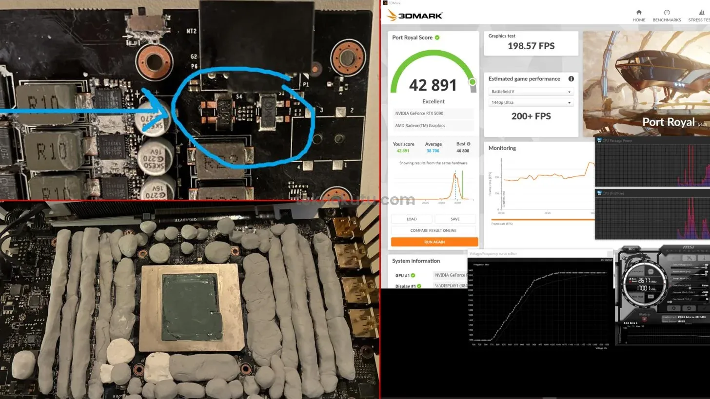 Shunt Modlu Hava Soğutmalı RTX 5090, 3DMark Testlerinde Zirveye Yerleşti