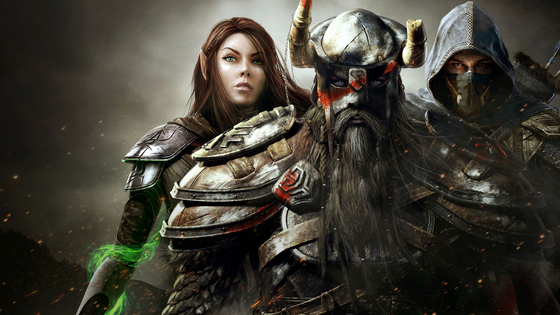 A modern and aesthetic representation of Elder Scrolls Online showcasing epic landscapes, characters, and magical elements.