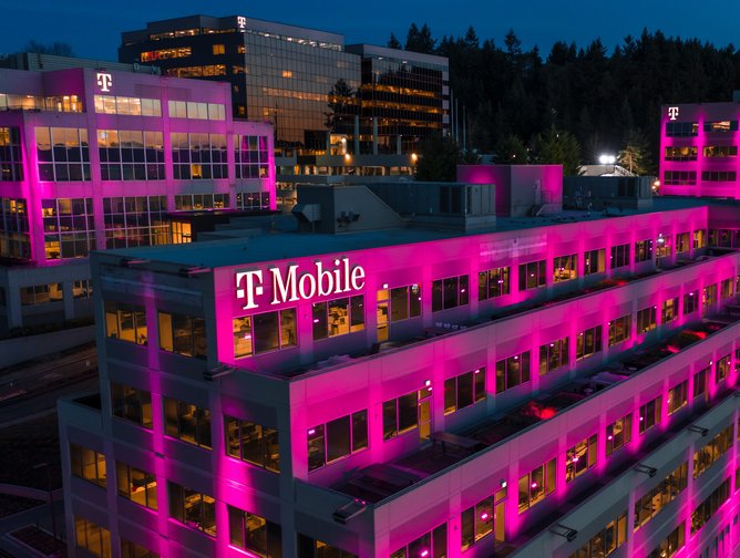 A modern graphic illustrating T-Mobile real estate prices with technology-inspired elements.