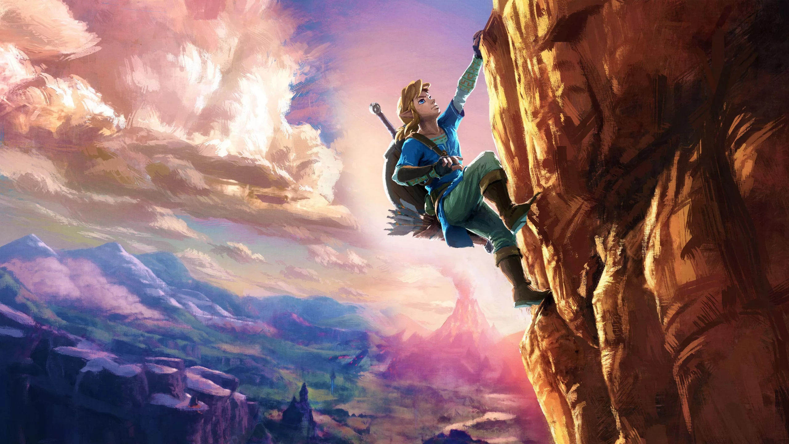 High-quality aesthetic visual representation of Zelda Breath of the Wild and Nintendo Switch 2 innovations.