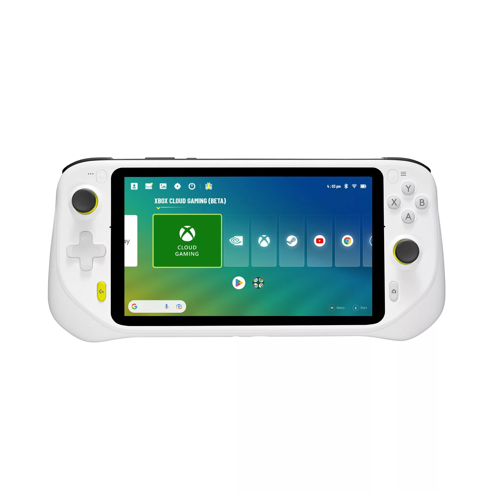 A modern and aesthetic representation of a portable Xbox gaming console in a tech-inspired environment.