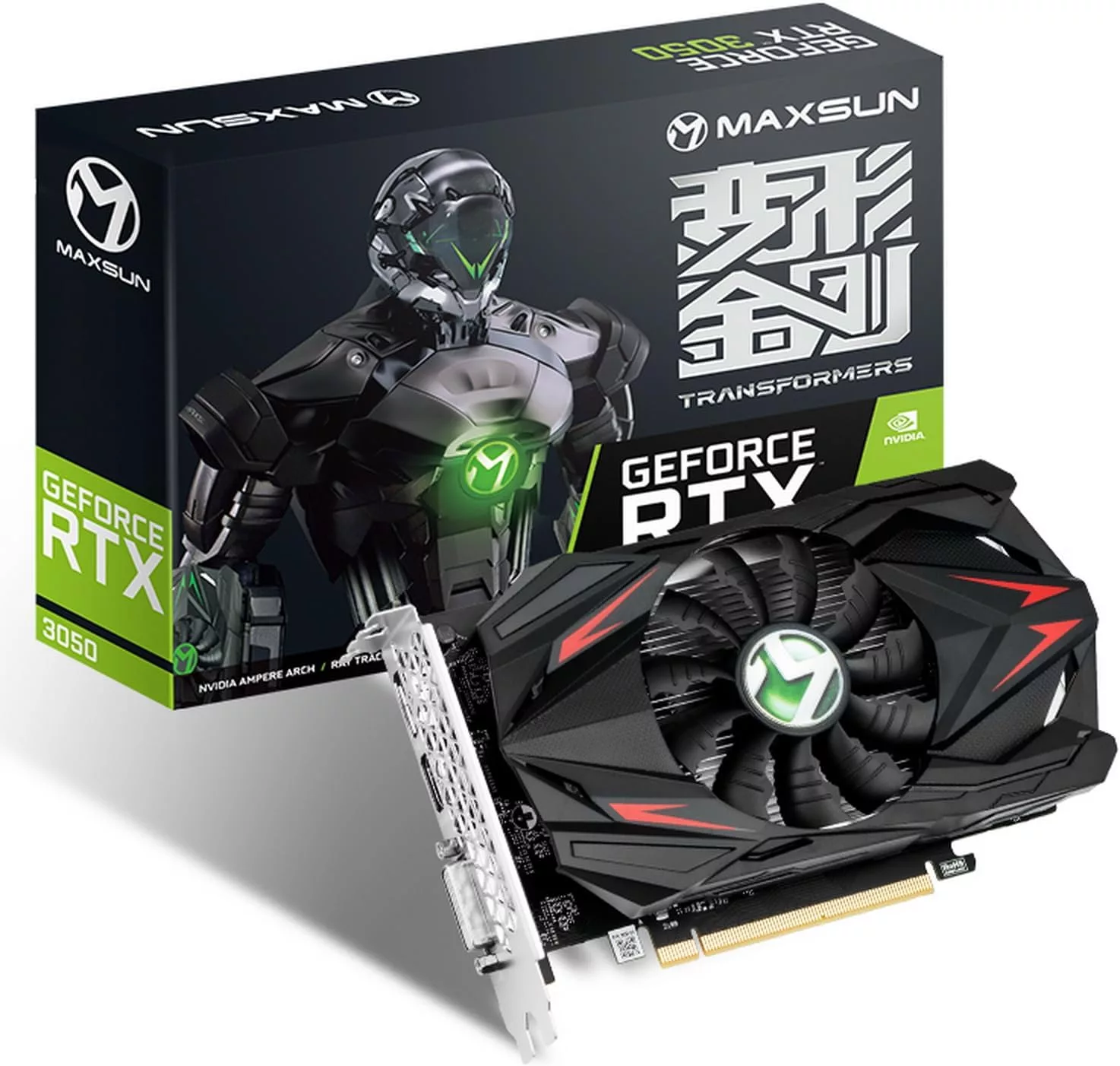 Modern design of Maxsun GeForce RTX water-cooled graphics card showcasing advanced technology.