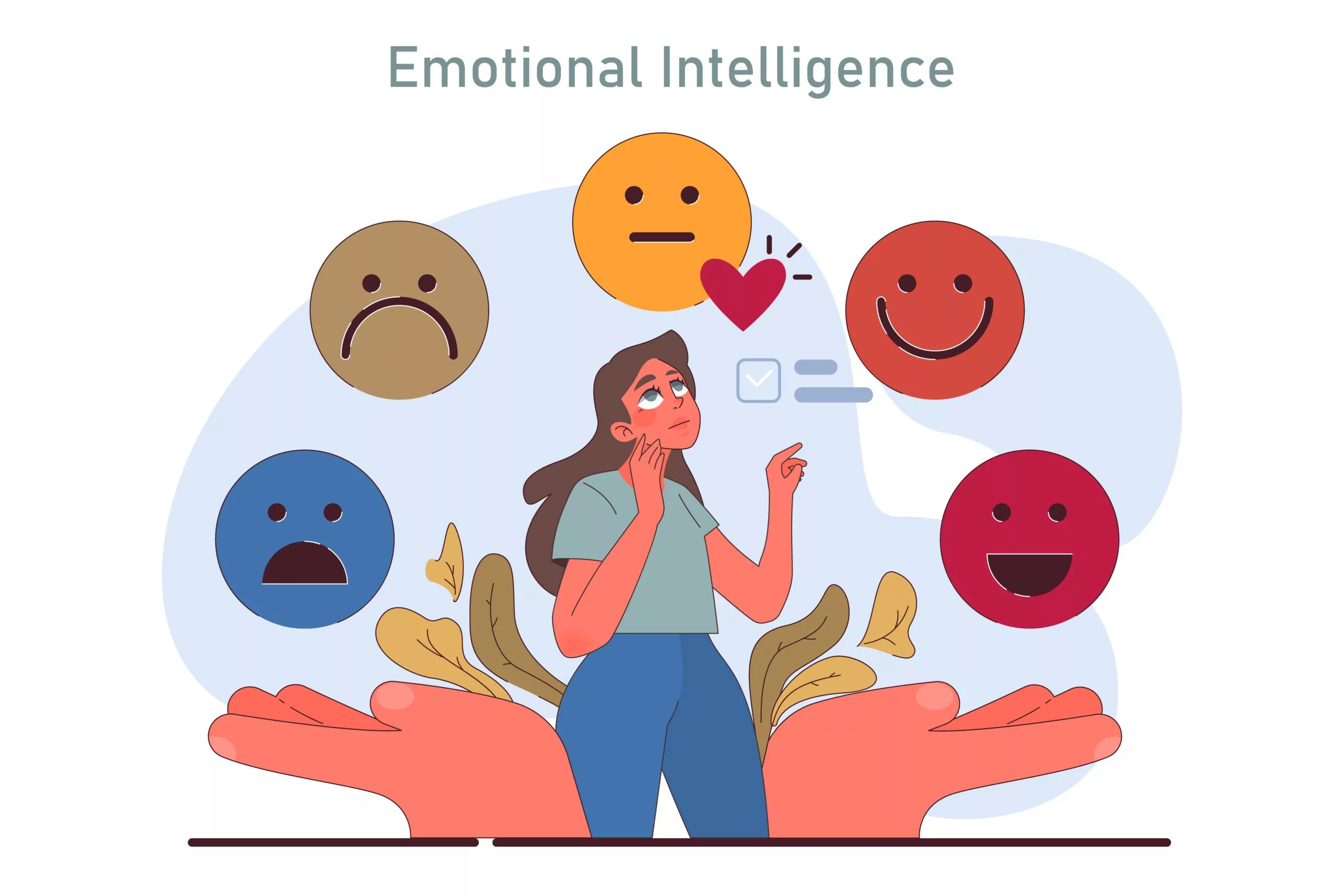 An artistic representation of emotional intelligence combining technology and creativity, featuring a glowing brain with digital circuits, suitable for social media.