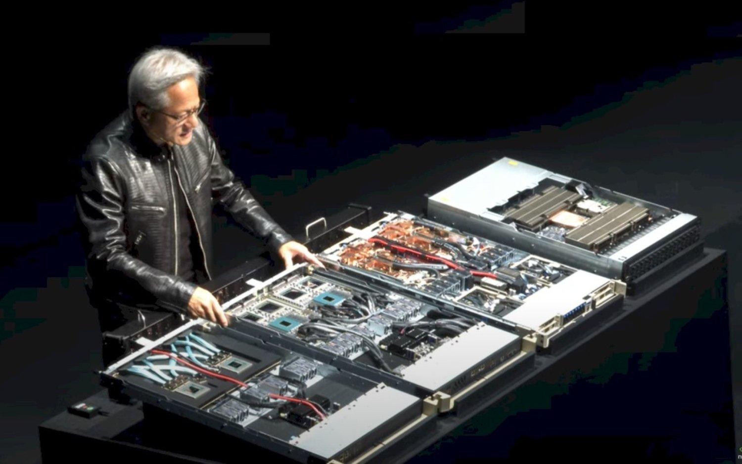 A futuristic digital artwork depicting NVIDIA Blackwell Ultra and Rubin AI architectures, showcasing advanced technology and creativity.