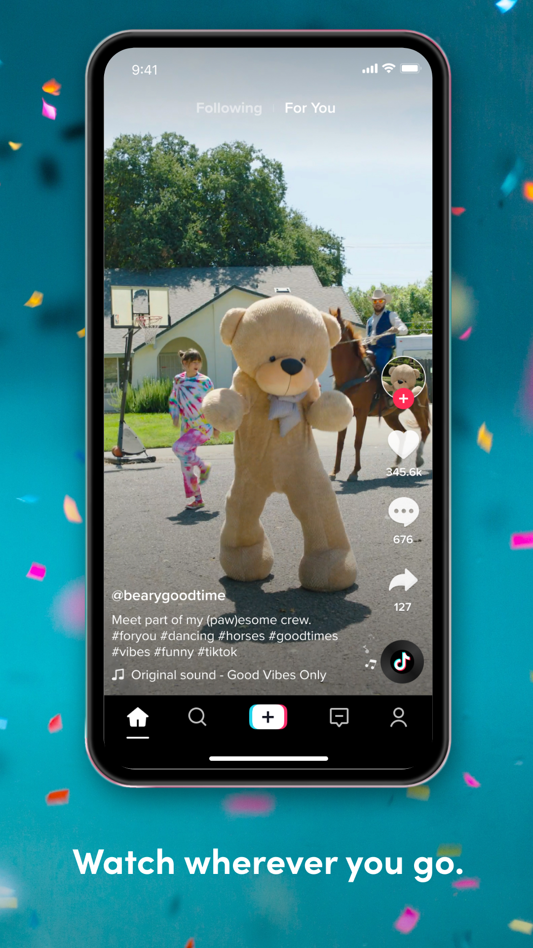 Digital artwork depicting TikTok and Apple Store ban with ByteDance connections.