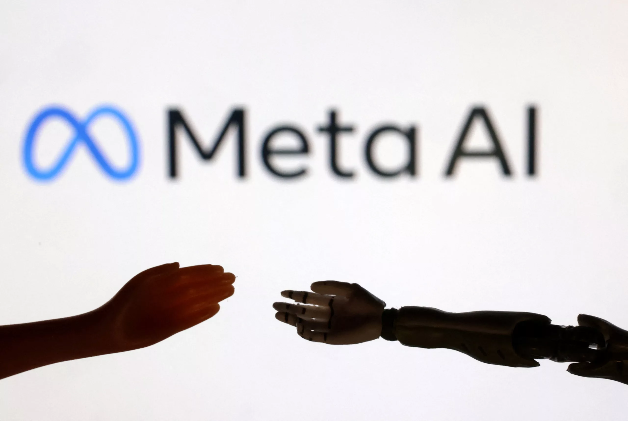 Modern aesthetic visualization of the Meta AI Team focusing on technology, innovation, and competitive strategies.
