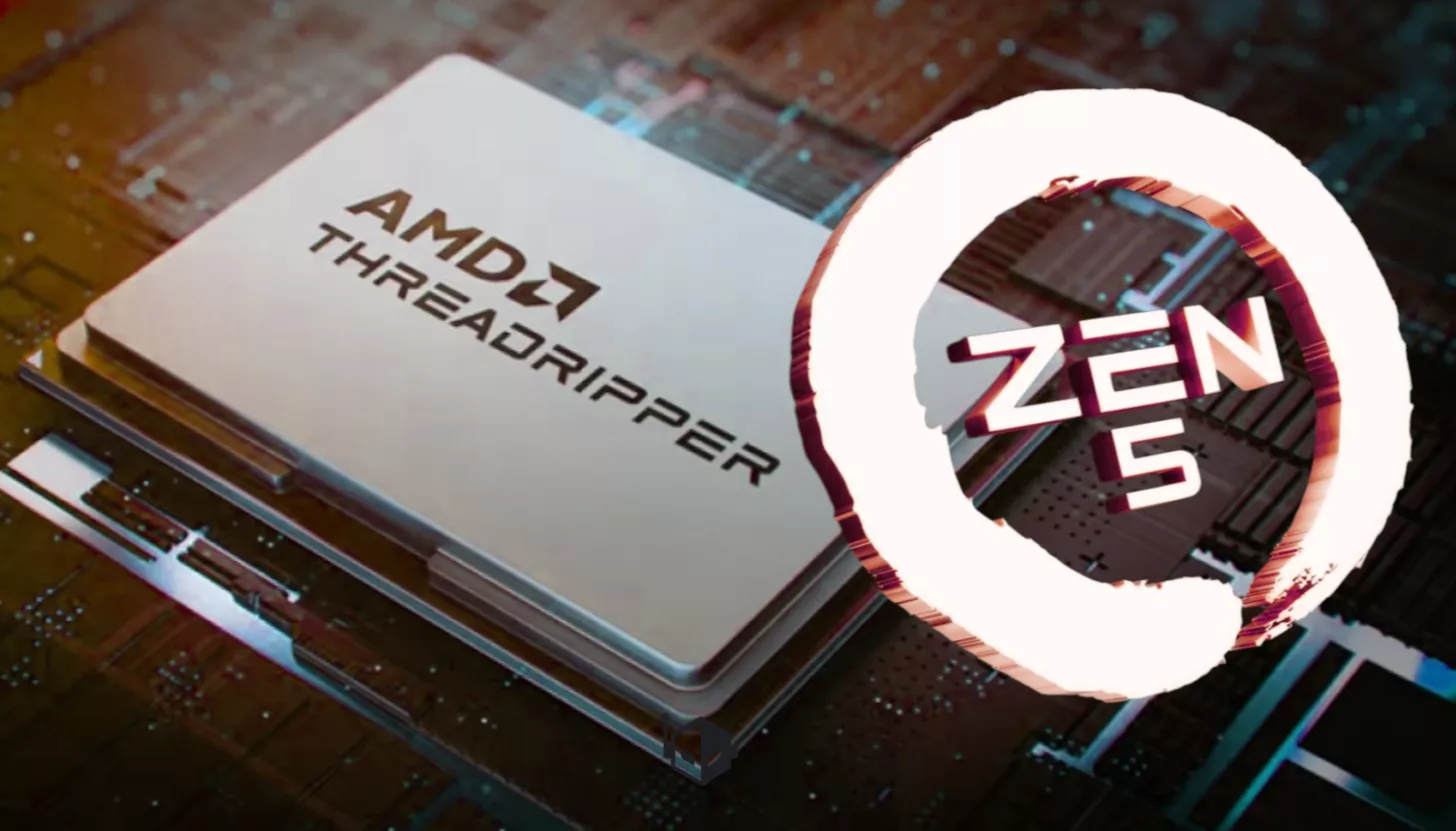 A modern and aesthetic visual representation of the AMD Ryzen Threadripper 9000 series CPUs, showcasing technological elements and vibrant colors.