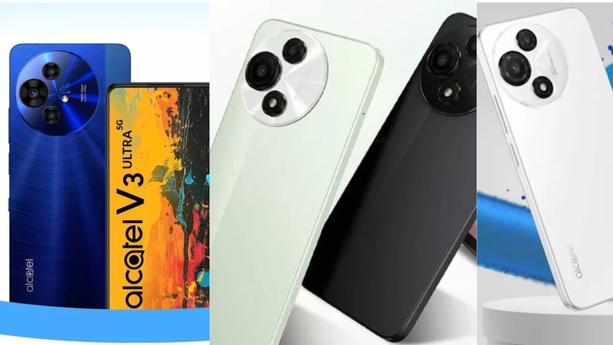 Illustration showcasing the Alcatel V3 Ultra 5G smartphone, emphasizing its modern design and new features.