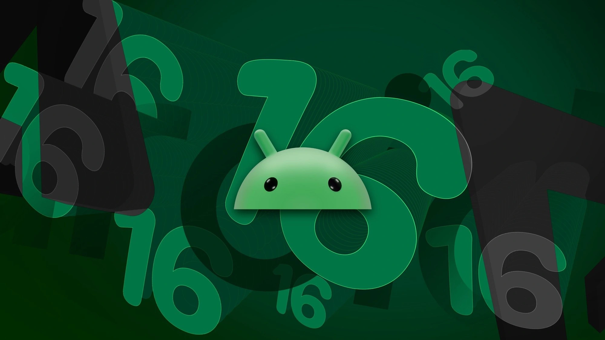A stylish graphic depicting the expected innovations of Android 16, highlighting technology and creativity.