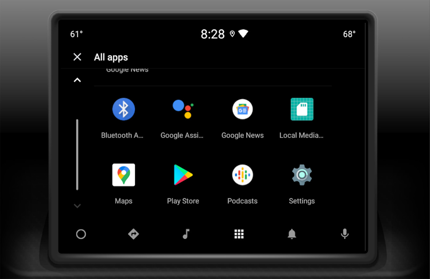 A modern visual representation of Android Auto beta showcasing vehicle climate control features with a sleek design.