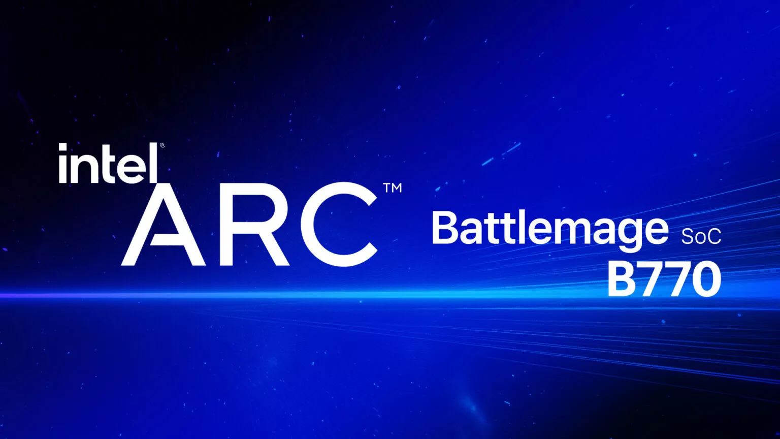 A modern and aesthetic representation of the Intel Arc B770 GPU with a futuristic design and vibrant colors, suitable for technology blogs or social media.