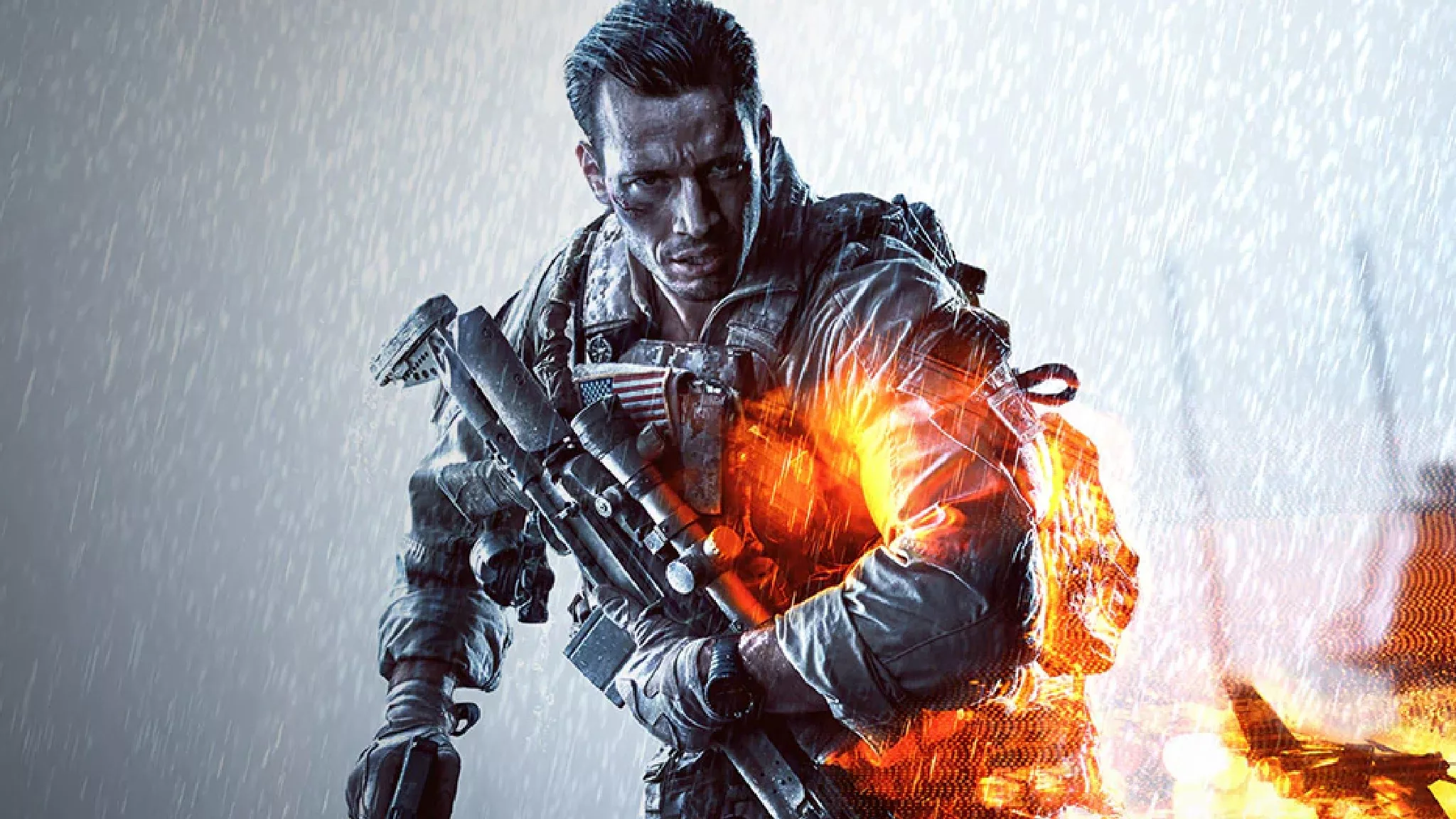 A futuristic battlefield scene representing Battlefield 6 with advanced military technology, dynamic action, and a dramatic urban landscape.