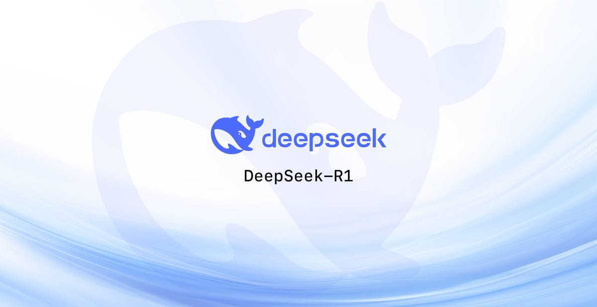 Futuristic depiction of the DeepSeek AI model R1 transforming various industries with advanced technology.