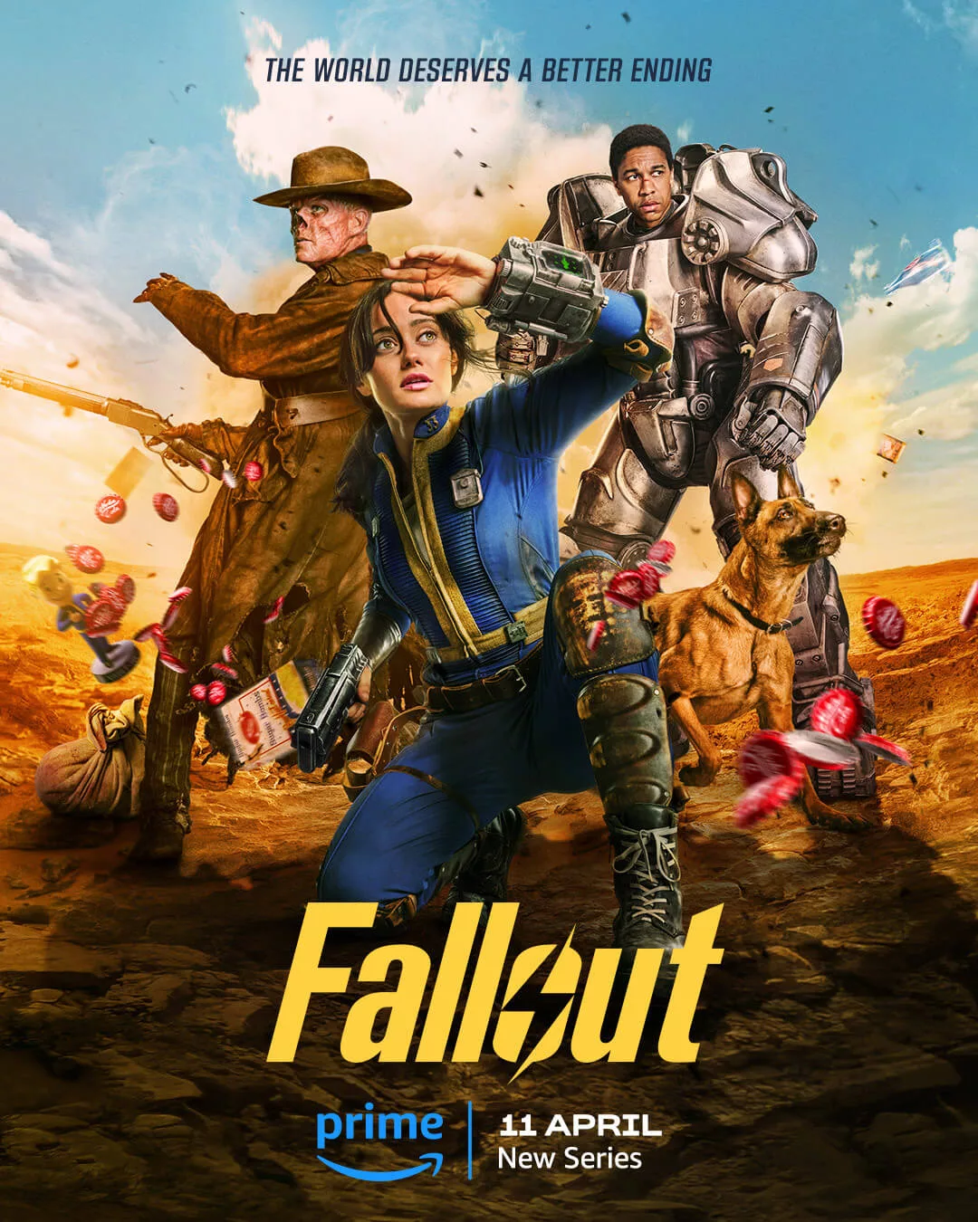 Visual representation of Fallout TV series showcasing season 3 announcement and season 2 details in a post-apocalyptic setting.