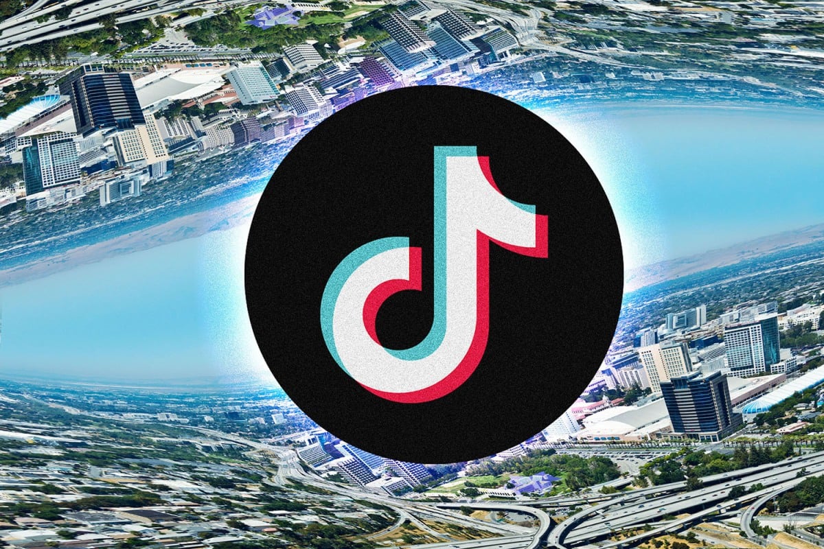 Conceptual digital art illustrating the future of TikTok in the USA amidst chaos and hope for acquisition by Microsoft.
