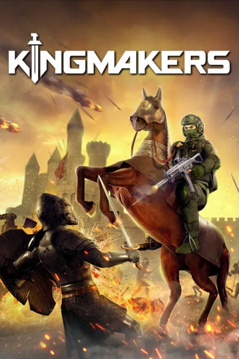 A modern and aesthetic visual representation of the game Kingmakers, showcasing a sniper in a futuristic battlefield with strategic elements.