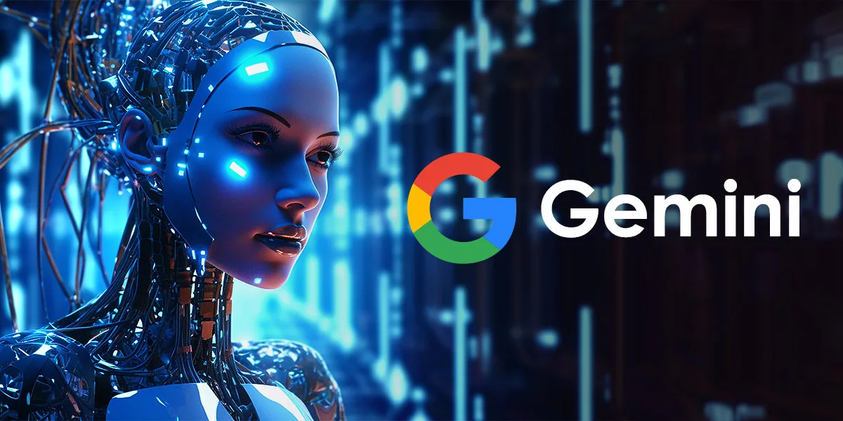 A vibrant illustration of children using Google Gemini AI technology in a playful and creative environment.