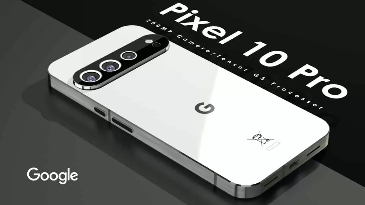 A modern and aesthetic graphic representing the launch of Google's Pixel 10 smartphone with early invites.