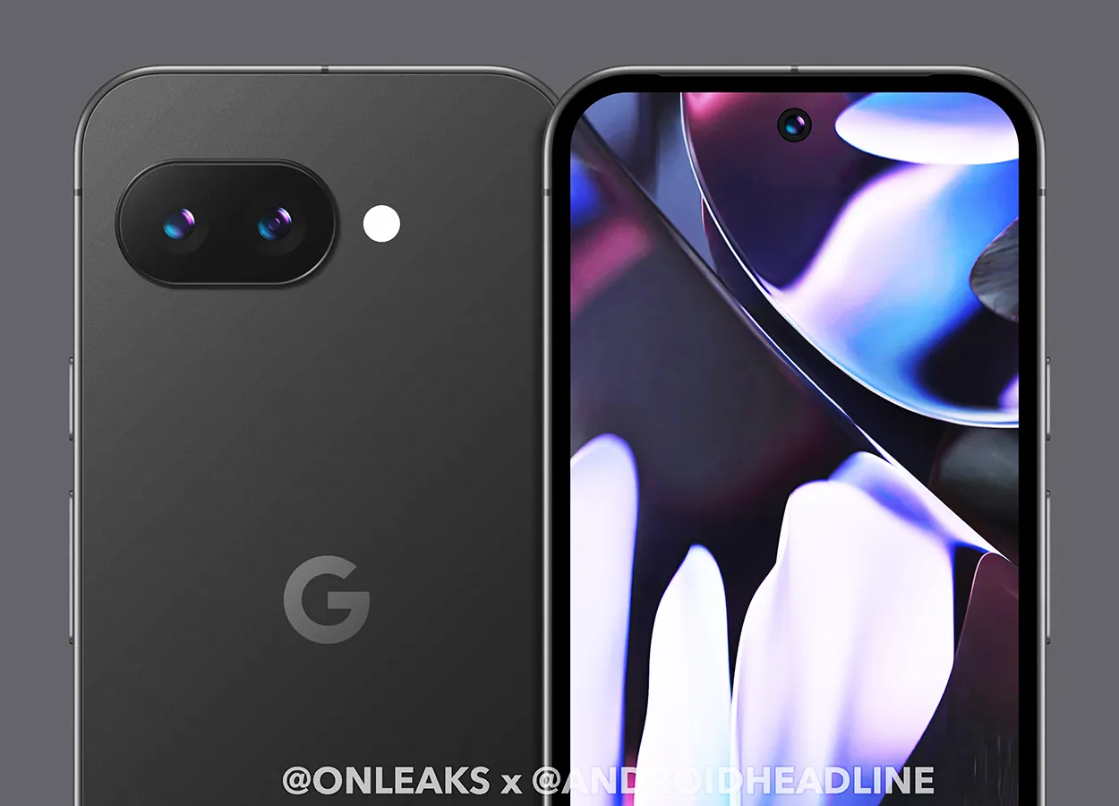 A modern and stylish image of the Google Pixel 9a smartphone in a tech-themed environment, showcasing its aesthetic appeal and innovative design.