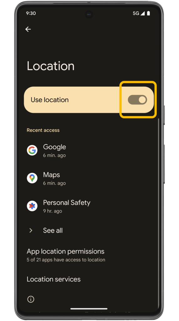 A modern smartphone showcasing GPS technology and connectivity issues with a tech-inspired background.