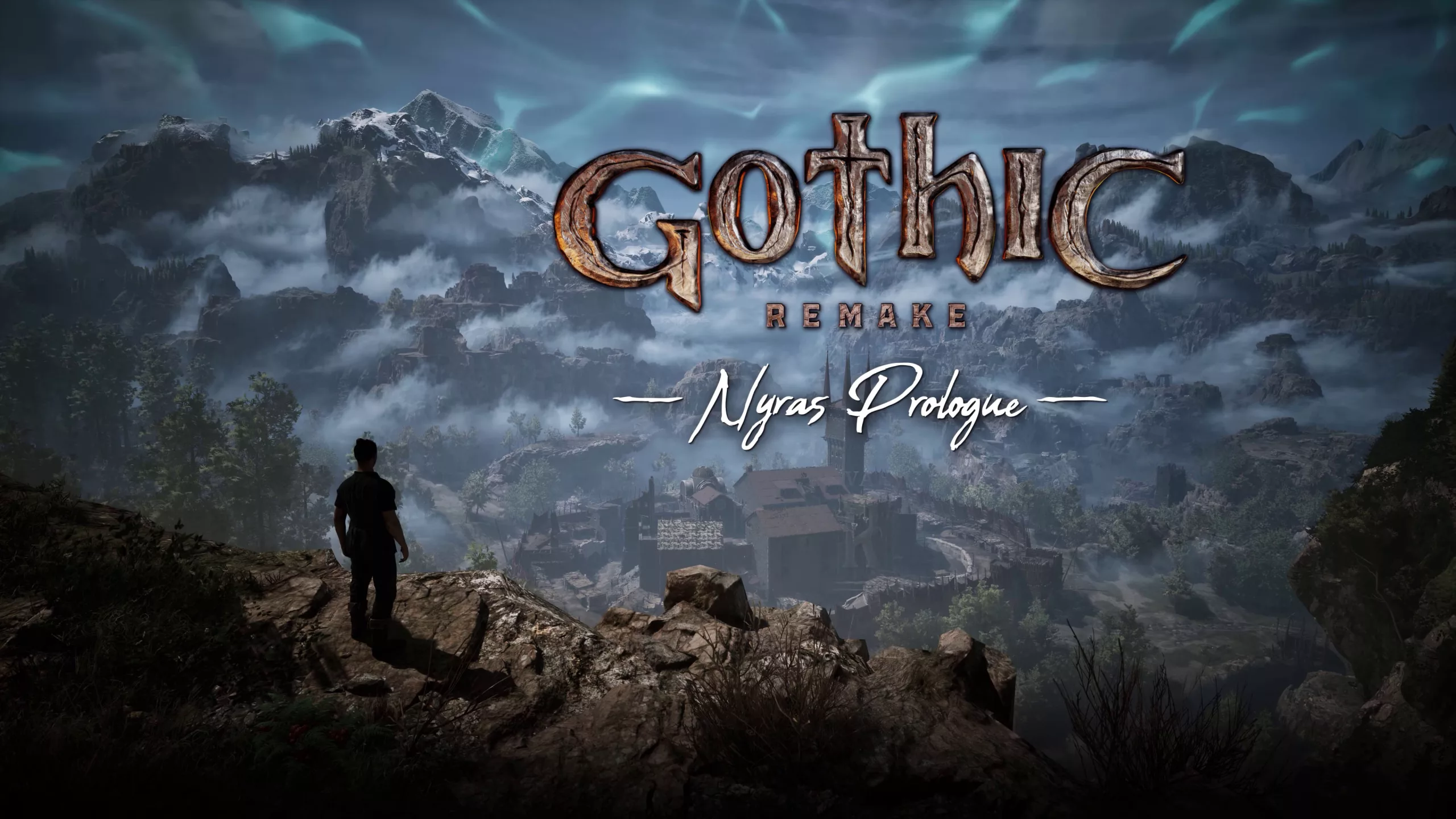 A modern gothic design showcasing an ancient castle with futuristic elements, ideal for promoting Gothic Remake Demo.