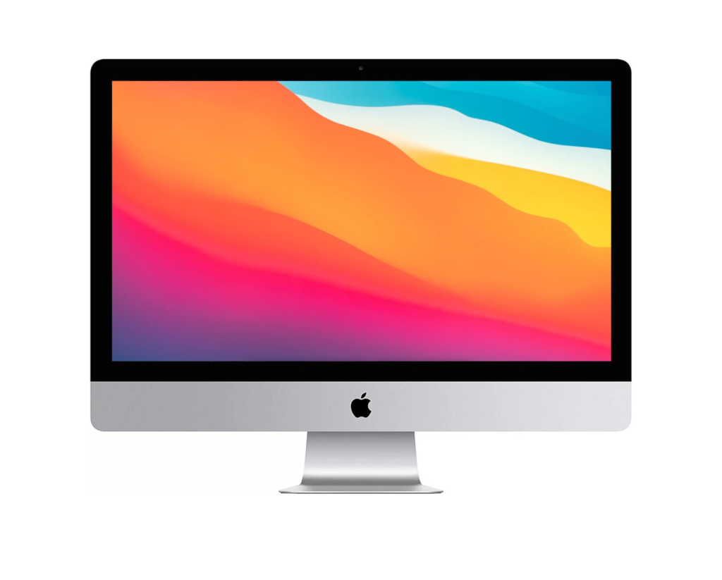 A modern and aesthetic digital illustration of an affordable iMac in a stylish workspace.