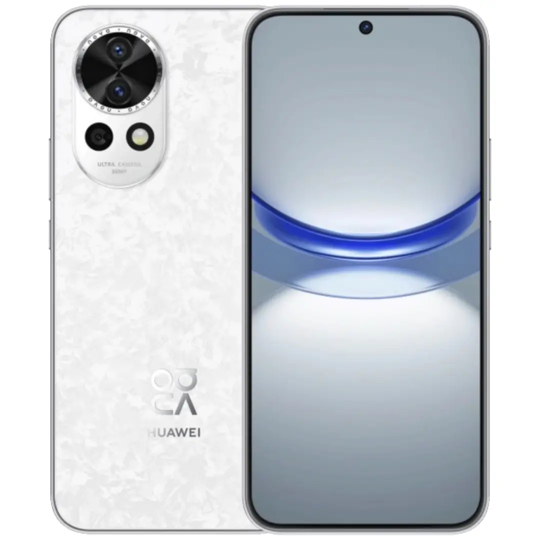 Aesthetic visual of Huawei Nova 14 smartphone showcasing its modern design and features.