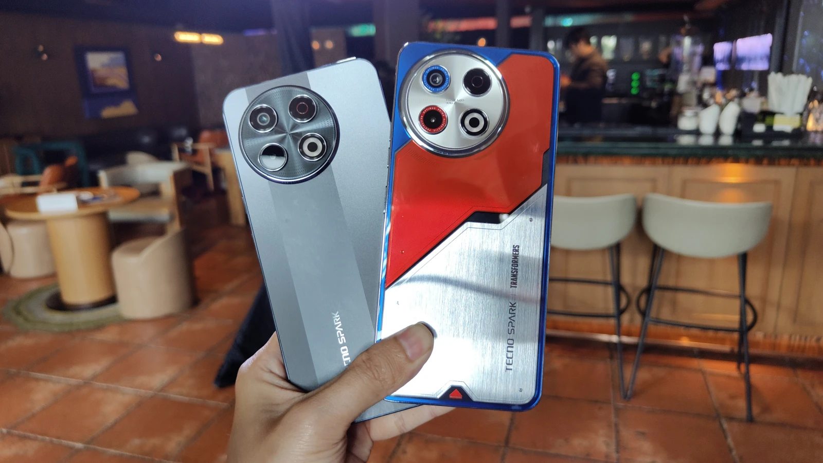 Modern aesthetic image of Tecno Spark 40 Pro+ showcasing Helio G200 chipset features.