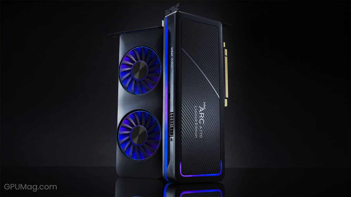 Futuristic representation of Intel Battlemage dGPU symbolizing a new era in technology.