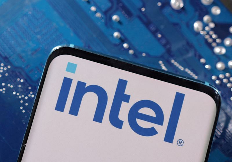 Digital artwork representing Intel's export regulations to China with a futuristic skyline and technology elements.