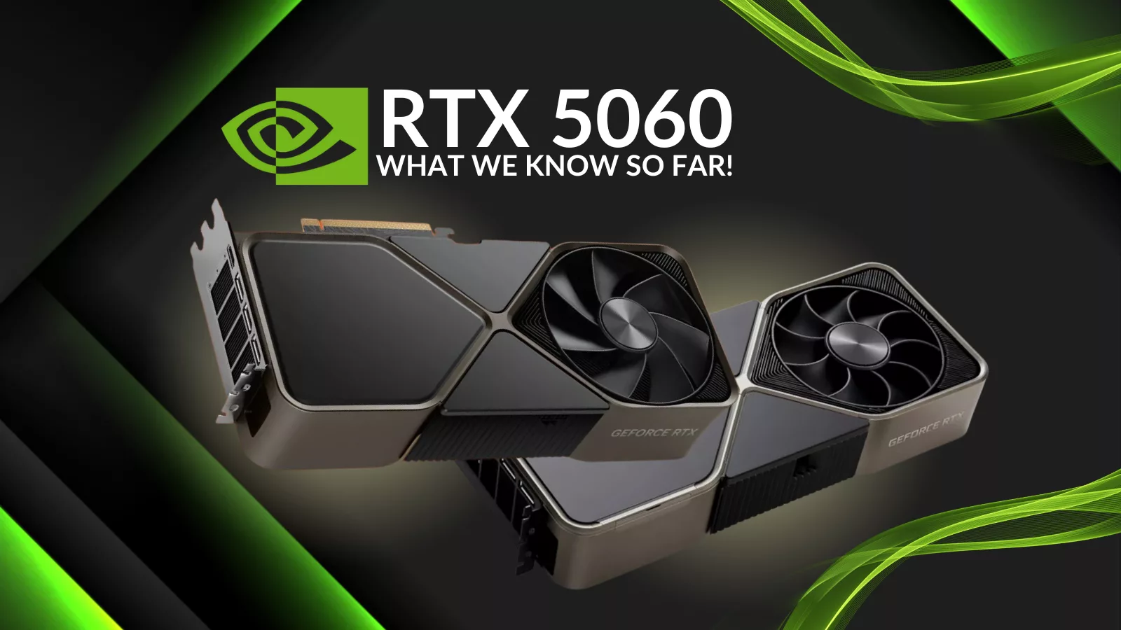 Illustration of NVIDIA RTX 5060 graphics card experiencing a blank screen issue with a modern and technological design.