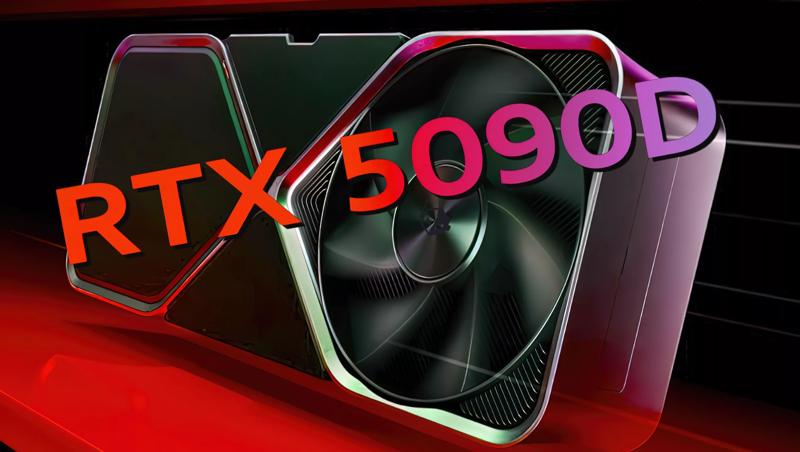 A modern digital art representation of the GeForce RTX 5090D graphics card showcasing its 24 GB VRAM features.