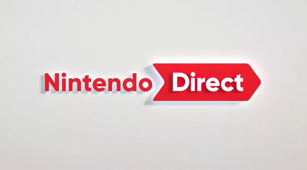 A visually engaging and modern representation of a Nintendo Direct event showcasing Switch 2 and new game announcements.