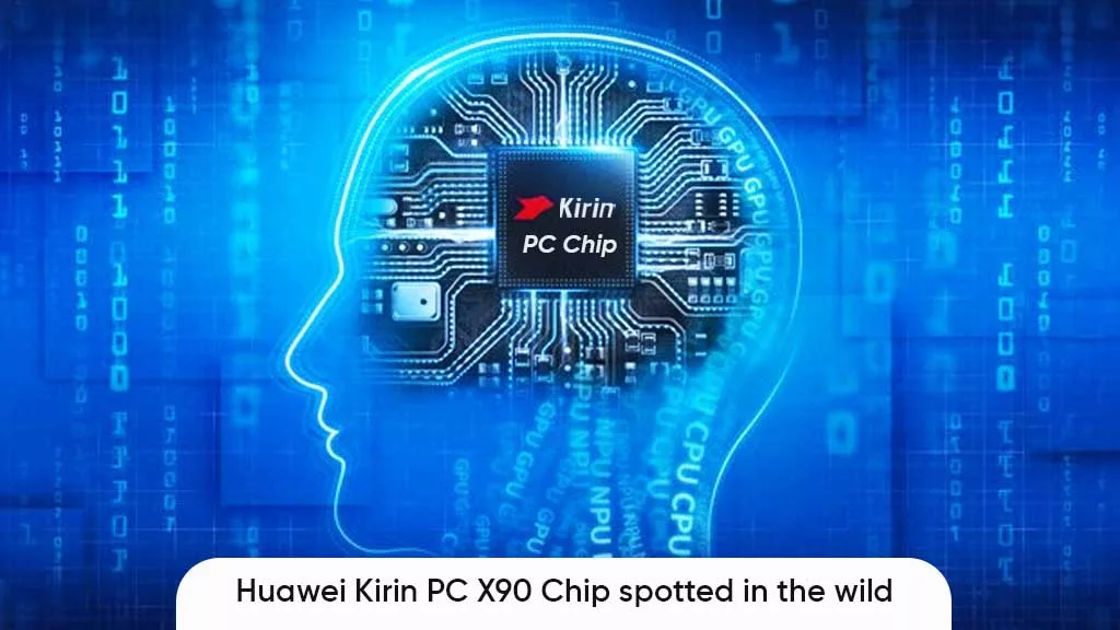 Visual representation of Huawei's Kirin X90 CPU features and security aspects, designed for modern technology aesthetics.