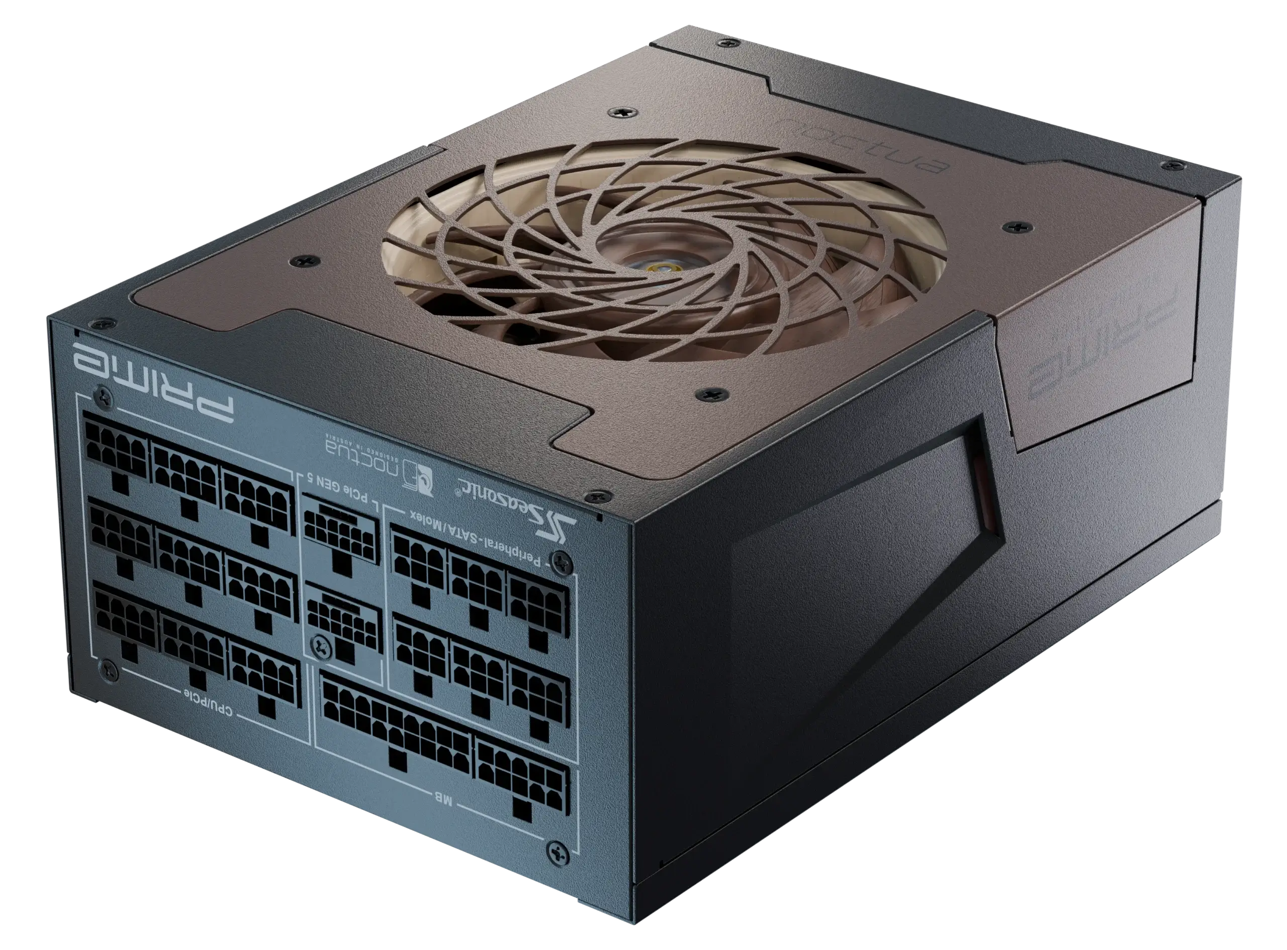 Modern aesthetic visual of Seasonic PRIME 3200W power supply showcasing innovative technology with a sleek design.