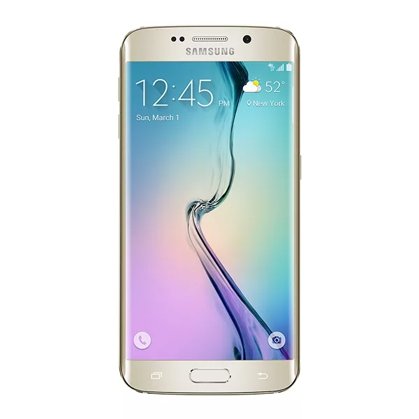 A futuristic representation of the Samsung Galaxy S26 Edge smartphone with a sleek and modern design against a tech-themed background.